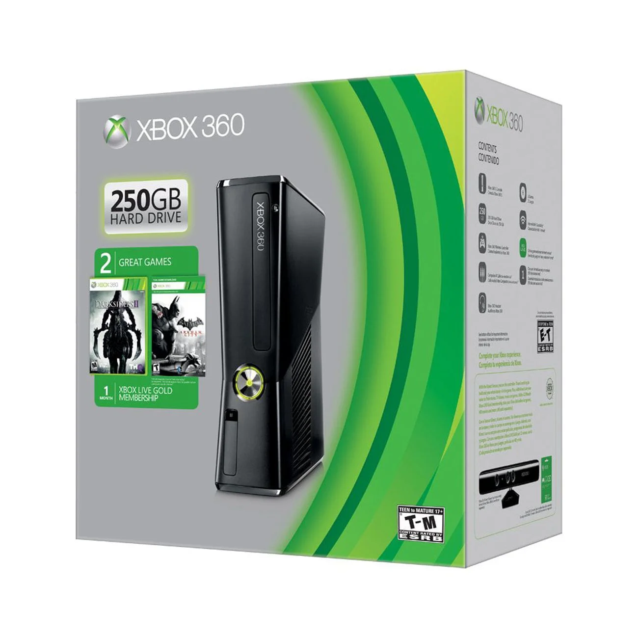 Restored MICROSOFT XBOX 360 SLIM 250GB WIFI GAME CONSOLE BUNDLE BLACK R9G-00198 (Refurbished)