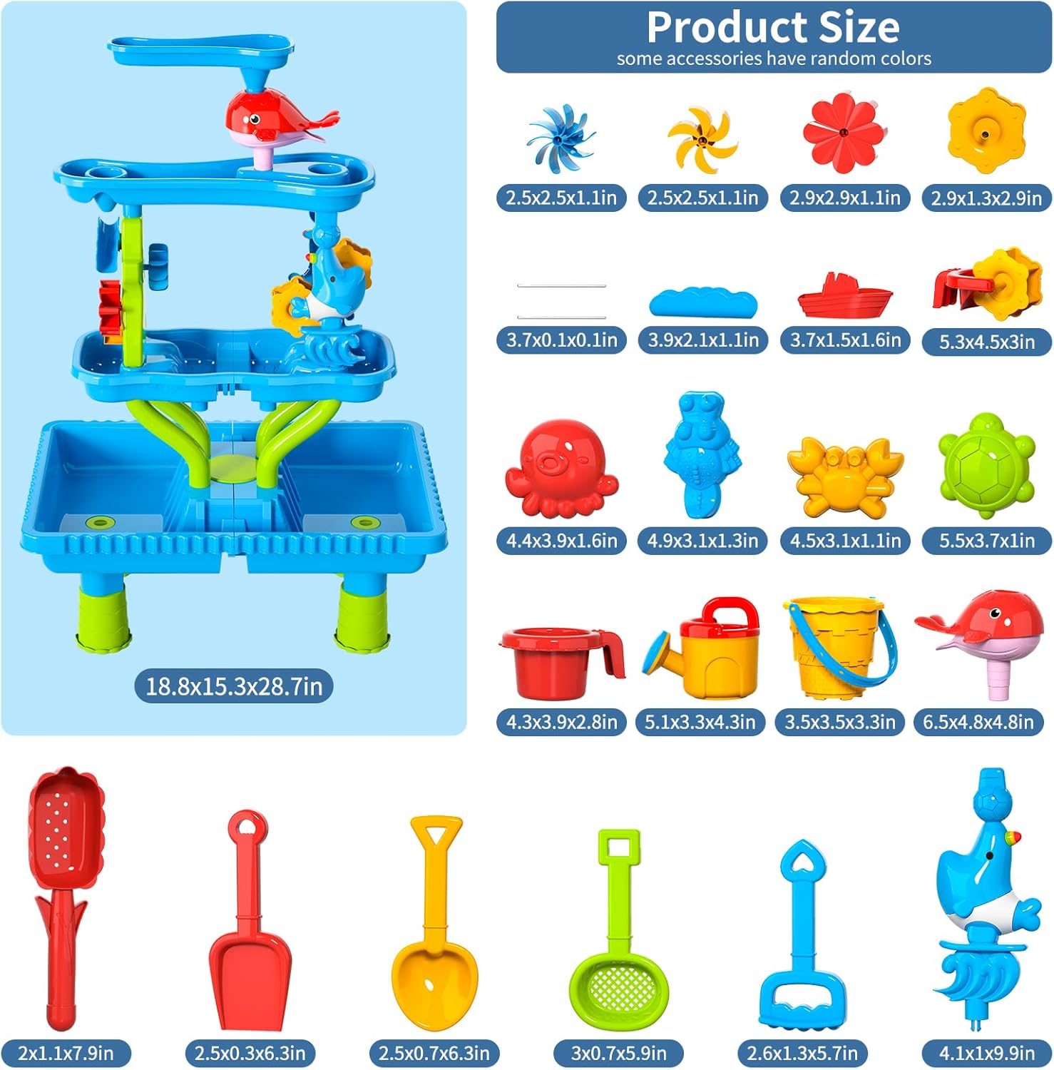 Bennol Kids Water Table for Toddlers 3-5, 4-Tier Water Table Outdoor Toys for Kids Toddlers Boys Girls, Water Sand Activity Tables Summer Outdoor Toys for Outside Backyard for Toddlers Age 3-5