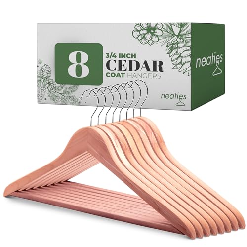 Neaties Premium Red Cedar Hangers for Closet Wide 3/4