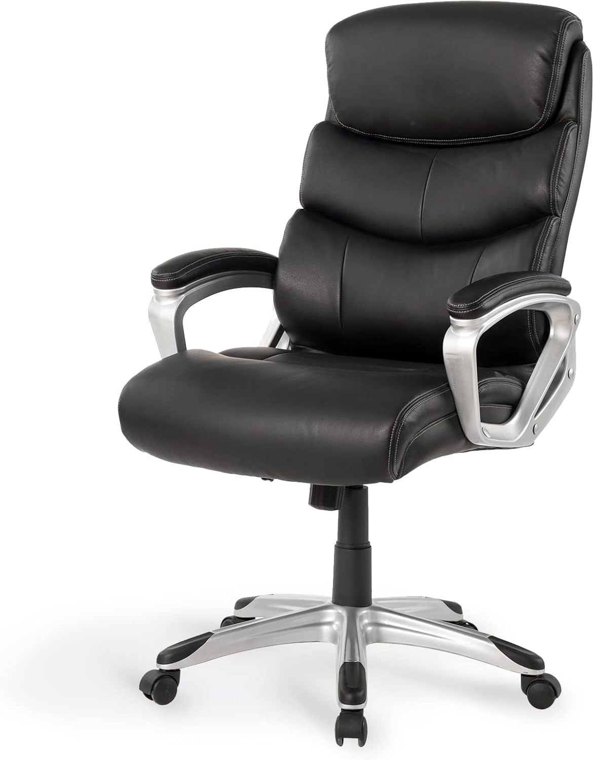PU Leather Executive Swivel Ergonomic Home Office Chair with Adjustable Height, 275Lb Capacity, Black