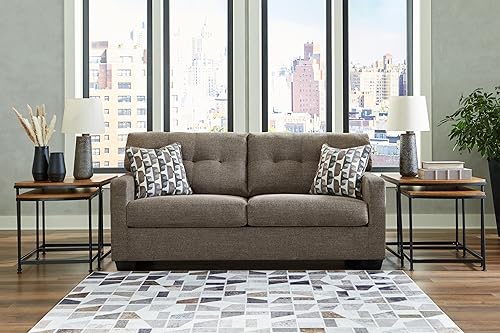 Signature Design by Ashley Mahoney Contemporary Tufted Sofa, Beige