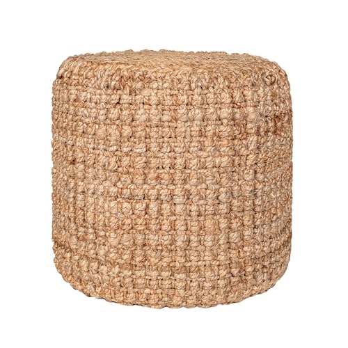 Poofs/Ottomans Furniture - Boho Ottoman, Large Pouf Ottoman, Pouffe Ottoman, Boho Pouf, Ottoman Pouf Foot Rest - Soft Living Room Poofy Ottoman - Macrame Grey