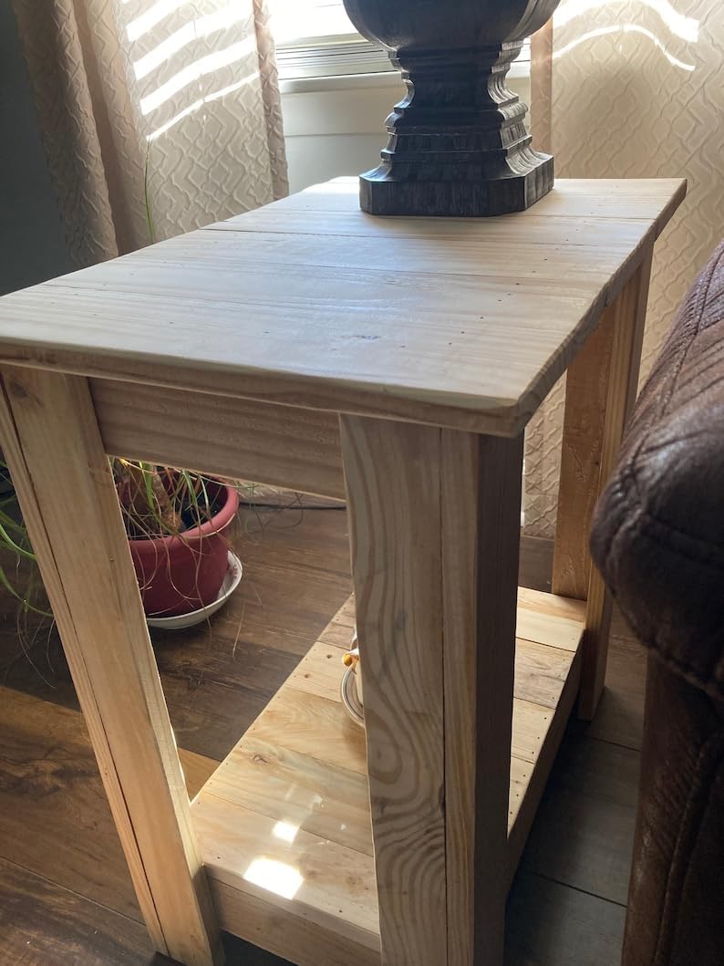 Unfinished end Table, Wood Table, Wood end Table, Side Table Farmhouse end Table, Rustic Wood Table, nightstand, Side Table, Farmhouse Table