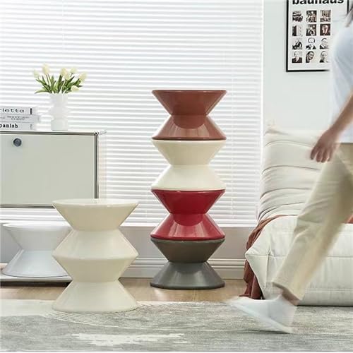 Creative Sofa Side Talbe, Vintage End Table Cute Sofa Stool Small Night Stand for Couch, Sofa & Chair, Boho Decor Round Table for Coffee Patio Living Room Bedside Apartment (Brown, 2 Layers)
