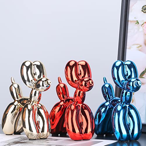 Balloon Dog Sculpture Modern Home Decor Collectible Figurines Funky Statues for Bedroom Trendy Animal Decor for Coffee Table Living Room Decor
