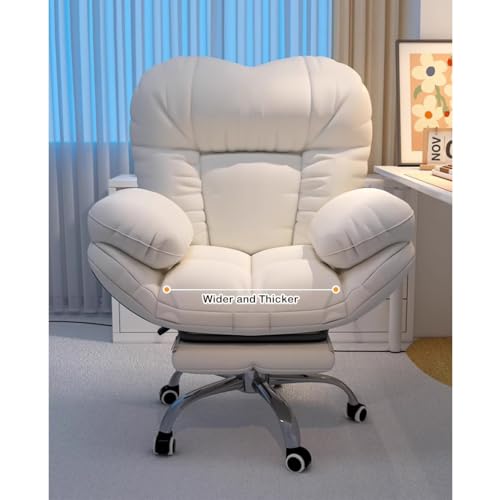 Recliner Chair Home Office Desk Chairs Game Computer Chair Backrest Lift Lazy Sofa for Living Room, Gaming Chairs Comfortable Office Desk Chairs Armchair For Bedroom ( Color : Pink with footrest )