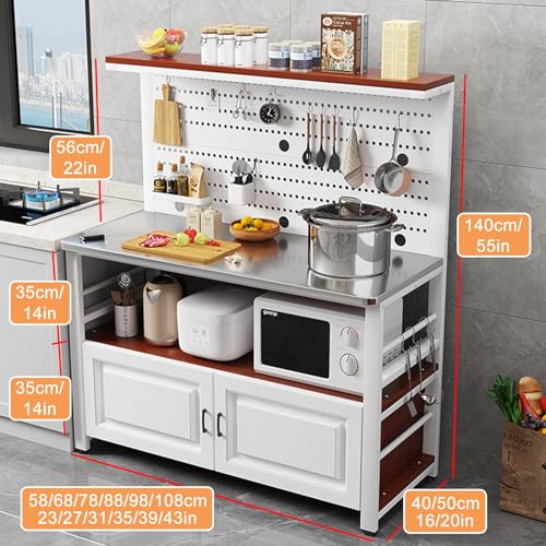 Kitchen Work Table, Food Prep Table, Kitchen Storage Cabinet, for Restaurant, Business, Warehouse, Home, Kitchen, Garage (Size : 50x108cm/20x43in)
