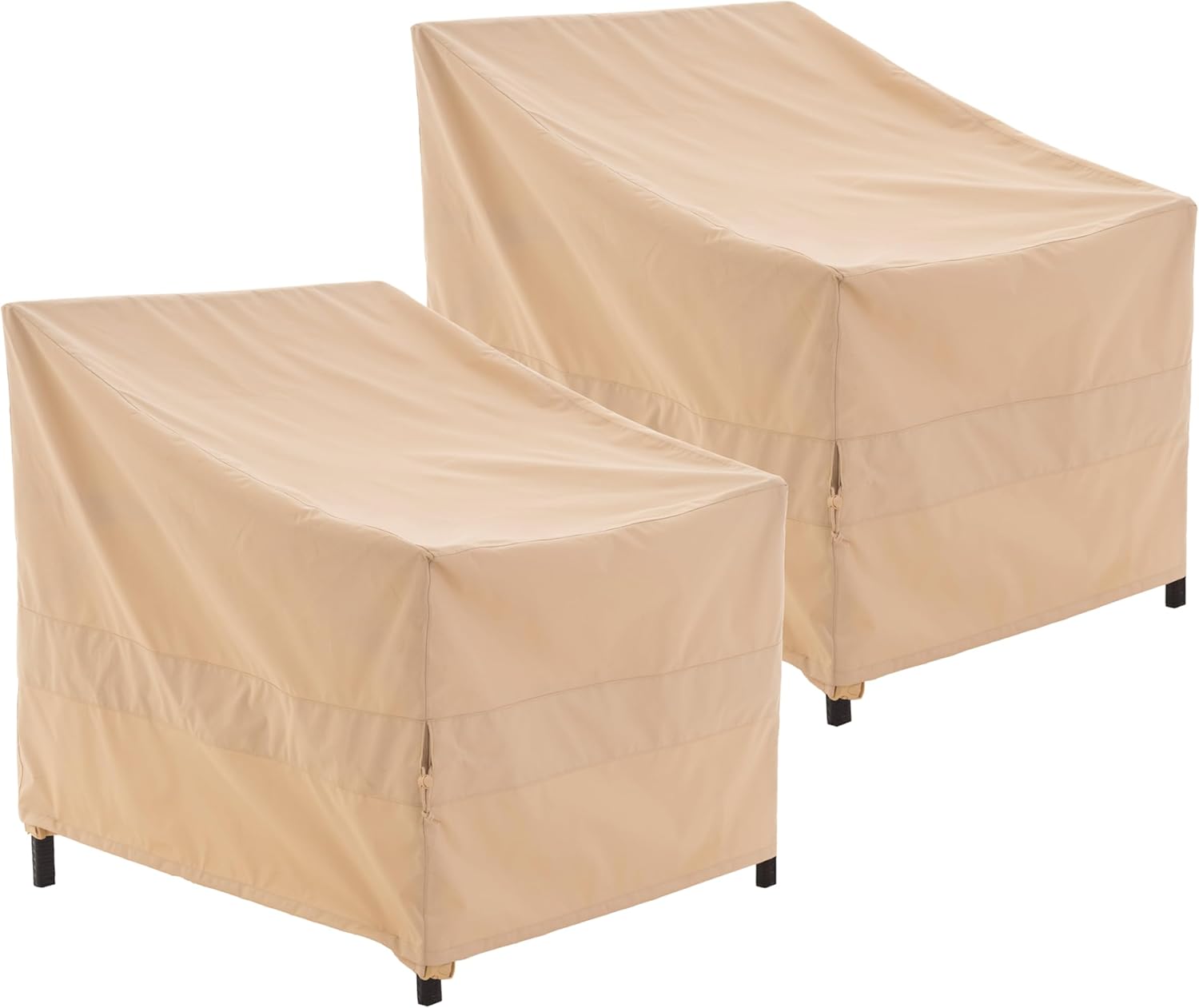 Patio Chair Cover, Outdoor Lounge Cover, Heavy Duty, Waterproof Lawn Chair Covers, 36W x 40D x 36H, Beige, 2-Pack