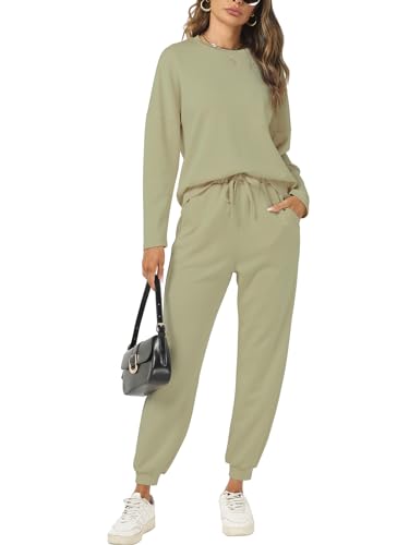 Cakulo 2 Piece Sets for Women 2024 Fall Outfits Matching Jogger Sweat Pants Set Sweatsuits Athletic Track Suits