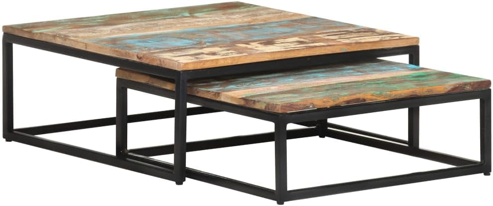 Nesting Coffee Tables 2 pcs Solid Reclaimed Wood