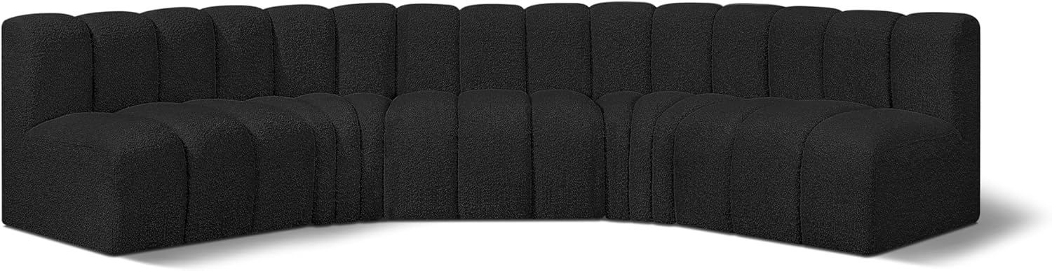 Meridian Furniture Arc Collection Modern | Contemporary Sofa with Rich Boucle Fabric, Deep Channel Tufting, Modular Design, 133