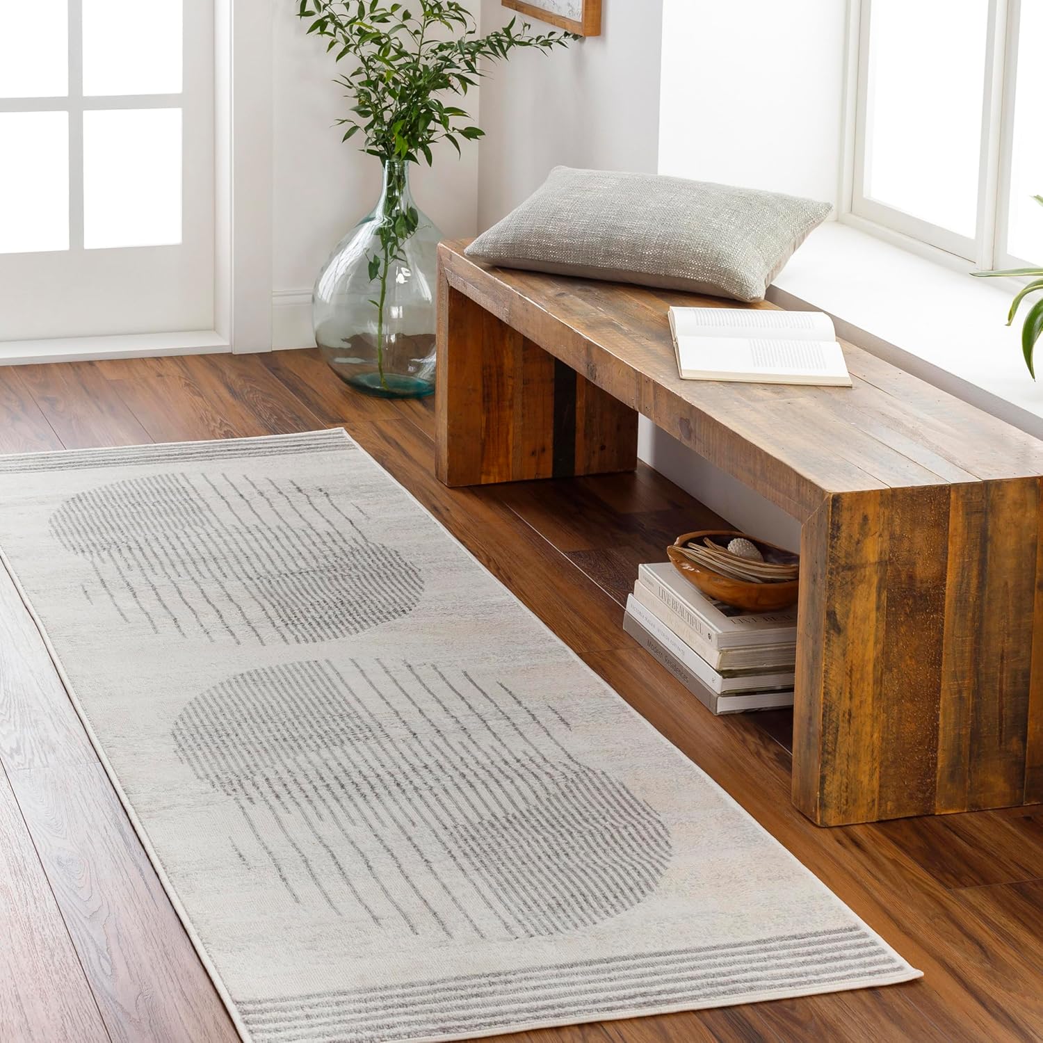 Mark&Day Area Rugs, 3x10 Lakin Modern Gray Runner Area Rug, Grey Beige Yellow Carpet for Hallway, Kitchen, Bedroom or Living Room (2'7