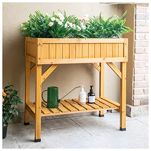 Potting Bench Tables Outdoor, Garden Patio Workstation, with Spacious Storage Shelf/Solid Wooden Construction, for Backyard Patio Balcony (Gray 80x50x80cm)