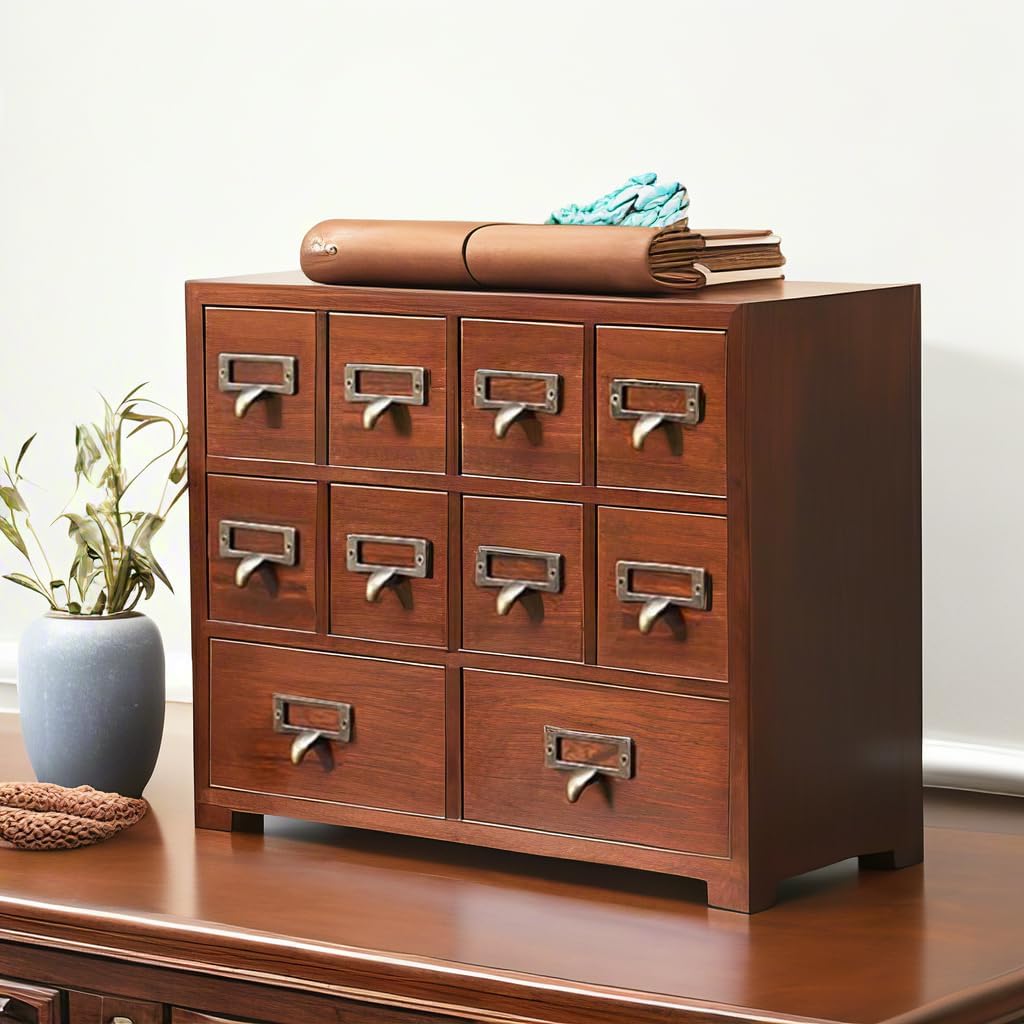 Traditional Solid Wood Small Chinese Medicine Cabinet Vintage Great Storage Apothecary Drawer Herbal Jewelry Box