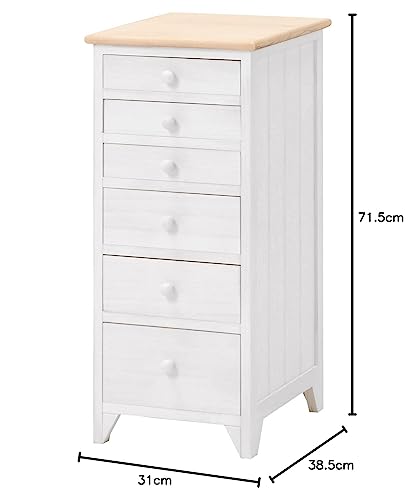 Shabby Taste Chest, 4段引き出し, natural white