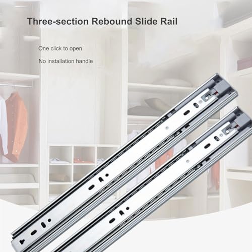 Drawer slides, Soft Close heavy duty Soft Close Drawer Slidess, 1 Pair Push to Open Drawer Slides 10 12 14 16 18 20 Inch 100 Lb Load Capacity Side Mount Handleless Ball Bea(50cm/20Inch)