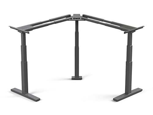 3 Leg Height Adjustable Standing Desk Frame Only w/Electric Dual Motor, Sit Stand for Corner Standing Desk and/or L-Shape Standing Desk