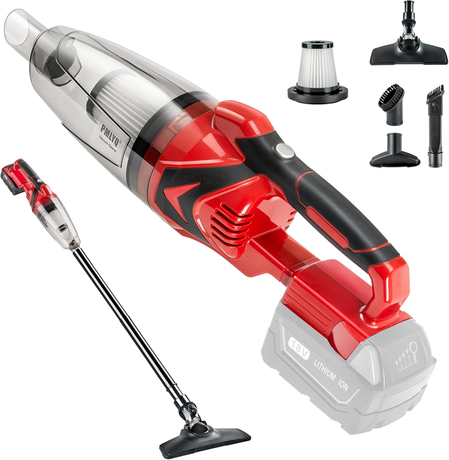 Cordless Vacuum Cleaner for Milwaukee Battery,Wireless Handheld Power Vacuum Cleaner for Home, Boat, Workshop, Car, Pet Hair, Furniture(Tool Only No Battery)