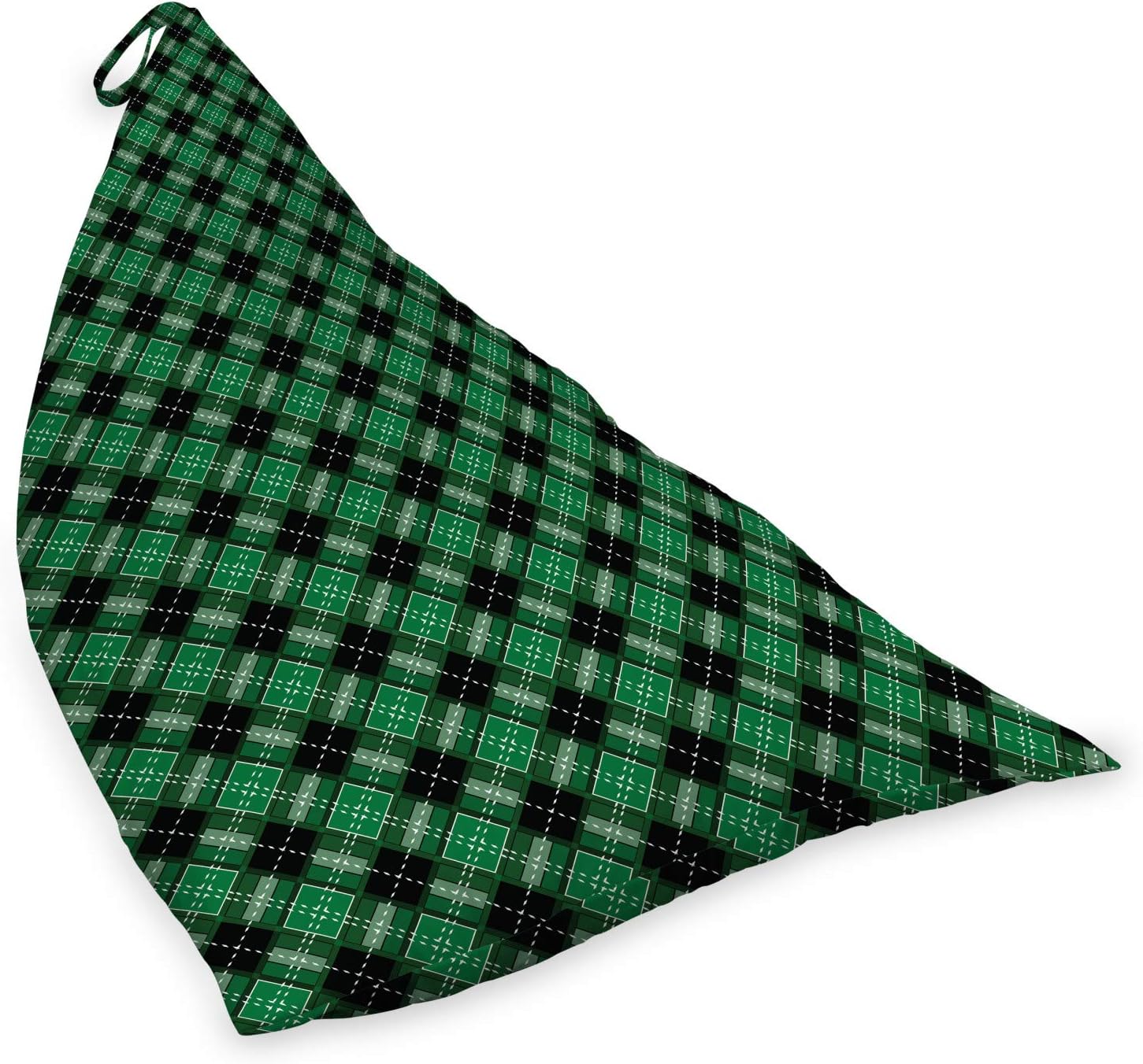 Ambesonne Checkered Lounger Chair Bag, Abstract Old Fashioned Classic Irish Tartan Pattern with Geometric Symmetric, High Capacity Storage with Handle Container, Lounger Size, Black and Green