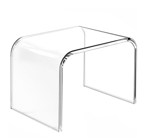 Acrylic Step Stool,Acrylic Stool,Kids Step Stool,Small Step Stool,Clear Foot Stool with Non-Slip for Bathroom,Holds Up to 250lbs (with Non-Slip Stool, Pack of 1)