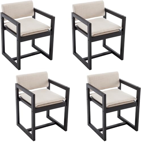 Mid-Century Modern Dining Chairs Set of 2, Sherpa Upholstered Armchairs Side Chairs with Backrest Wooden Legs Guest Chairs for Dining Room Living Room, White