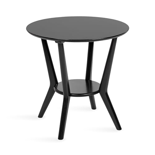 Kate and Laurel Nylah Modern Round Side Table for Use as Living Room Decor Accent or Bedroom Night Stand, 24x24x24, Black