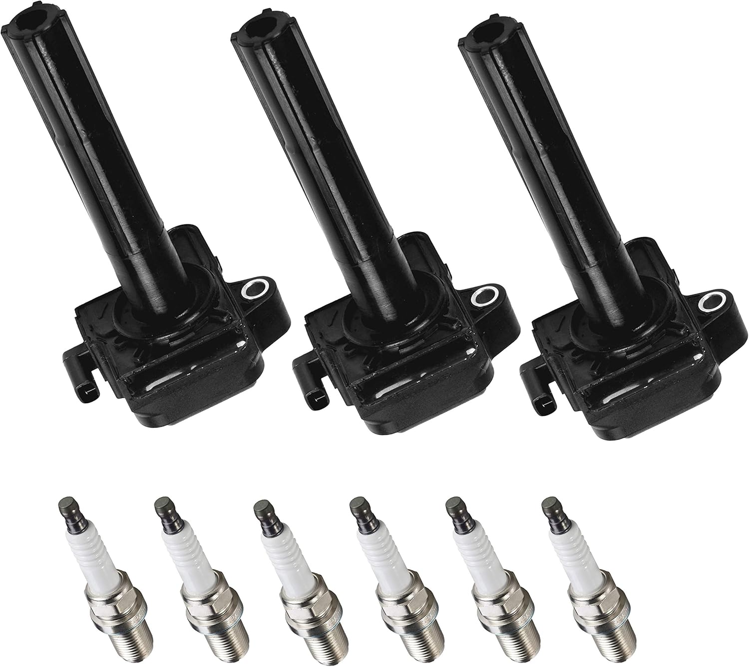 ENA Set of 6 Iridium Spark Plug and 3 Ignition Coil Pack Compatible with Toyota Lexus Camry Sienna Solara Avalon ES300 3.0L Replacement for UF155