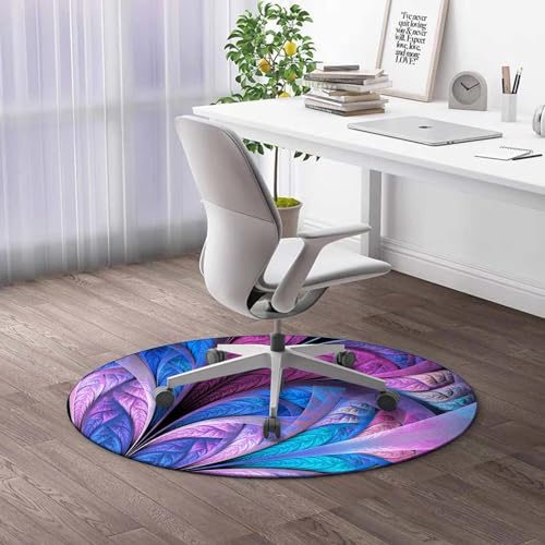 Round Rug 39 in Watercolor Floral Office Desk Chair Mat Red Office Floor Protector Office Chair Mat for Hardwood/Tile Floor