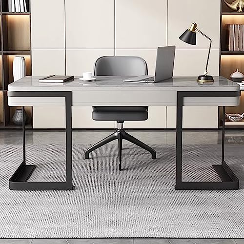 Computer Desk Luxury High-end Rock Slate Desk Home Simple Small Office Writing PC Table Rock Slate Small Desk PC Table A Table for Placing Computers (One Color 140cm)