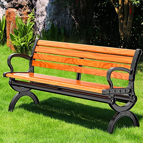 Garden Bench, Backless Bench, Wooden 2 Seater Sofa can be with backrest, armrest, Aluminum Frame, Outdoor Seating Area, Garden, School (Color : B-Open Back, Size : 150cm)