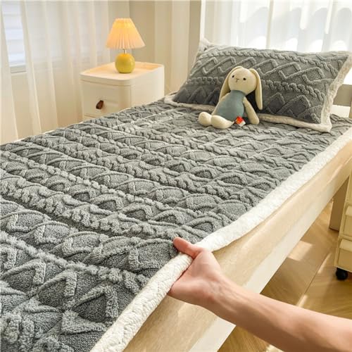 Foldable Floor Mattress, Taffeta Plush Mattress Toppers New Family Tatami Anti-Skid Mat Student Dormitory Cotton Padded Mattress(E,90 * 200cm)