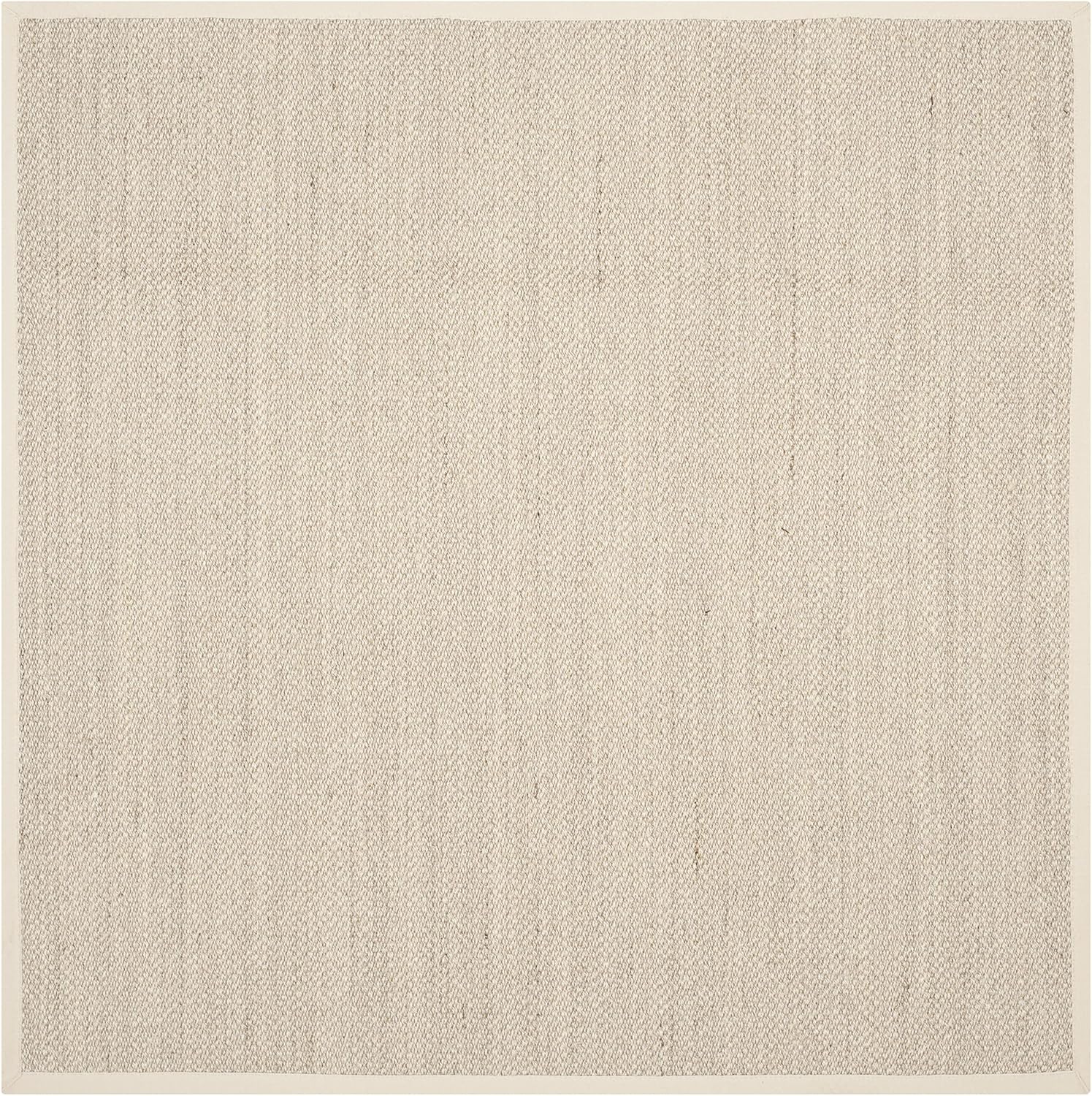Safavieh Natural Fiber Collection 3' Square Marble/Beige NF143C Border Premium Sisal Entryway Living Room Foyer Bedroom Accent Rug