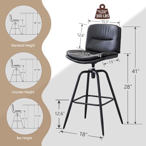 Swivel Bar Stools Set of 2, 28