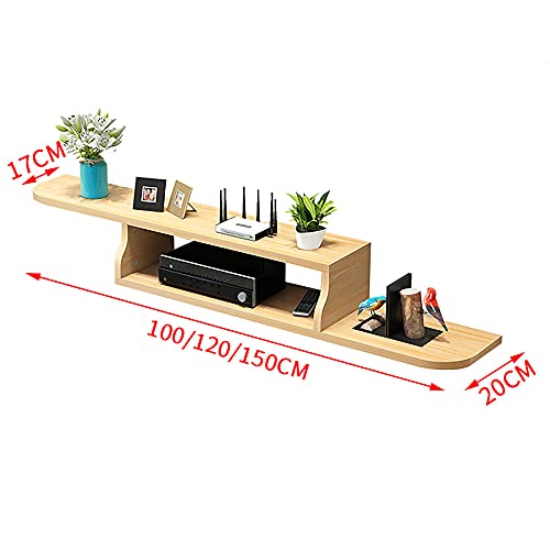 TV Stand Wall Hanging Tv Stand,Floating Tv Unit,Wall-Mounted Tv Cabinet Shelf Router Shelf DVD Set-Top Box Storage Rack/D / 150Cm/B/120Cm