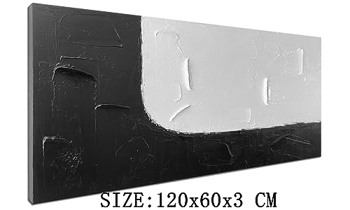 zoinart Large Vertical Wall Art 30x45 Inches Contemporary Black and White Wall Art Heavy Textured Canvas Wall Art Abstract Modern Paintings for Living Room Wall Decorations