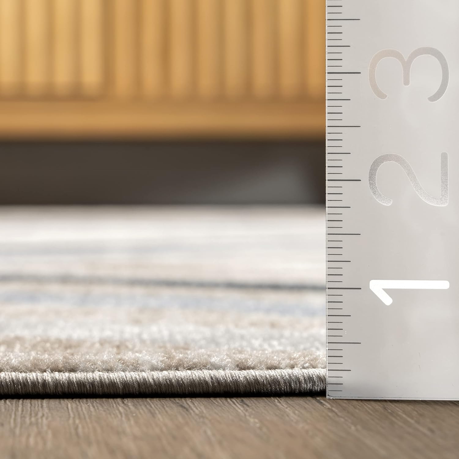 nuLOOM Akari Chevron 2x6 Machine Washable Runner Rug for Living Room Bedroom Dining Room Entryway Hallway Kitchen, Blue/Ivory