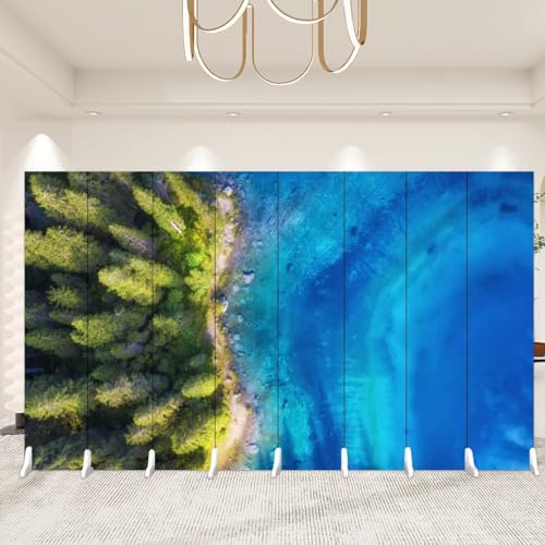 Folding Room Divider Wall Privacy Screen Campsite orange tent northern Minnesota lake sunrise autumn Portable Partition Room Separator Panel for Home Office Bedroom 6 Panel