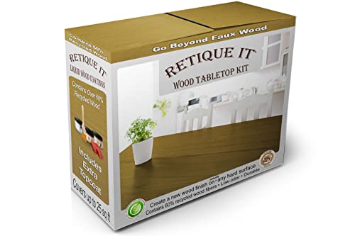 Gel Stain Liquid Wood Finish Kits - GO BEYOND FAUX WOOD with Real Wood Based Primer and Gel Stain by Retique It (16oz Kit, 10 Barn Wood)