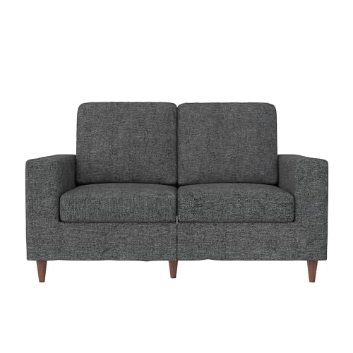 DHP Liah Loveseat Sofa with Pocket Spring Cushions, Dark Gray