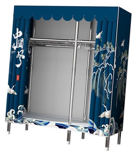 Portable Closets Portable Home Wardrobe Rack - Freestanding Floor Wardrobe, Assembling Fabric Wardrobe, Bedroom Wardrobes, Small Apartment Clothing Storage Wardrobe Rack, With Clothes Rail And Shelves