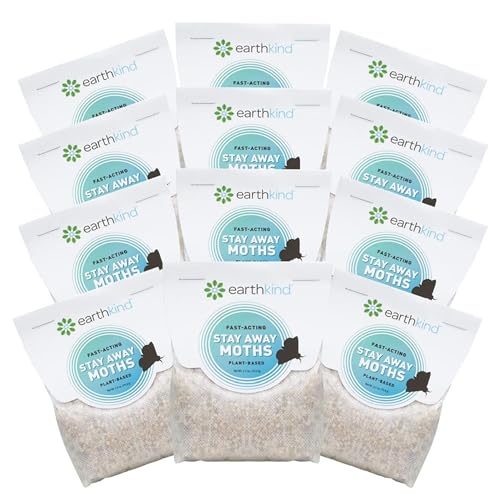 EarthKind Stay Away Moths - Moth Deterrent for Closet, Pantry & More - DIY Pest Control Pouches for Moths - with Cedarwood Oil & Geranium Oil - 6-Pack with Extended Release Pouch Pod