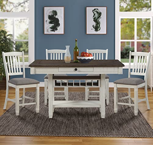 Lexicon Finian Wood Counter Height, Antique White Chair (Set of 2)