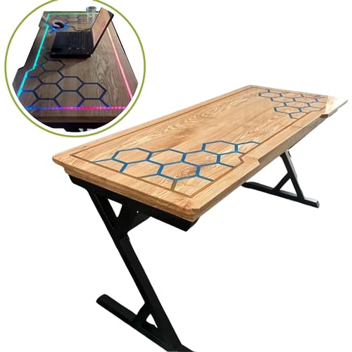 Led Resin Desk Lights Up When Touched, The glowing Table is Made of Epoxy Resin, Wood Table Coffee, Personalized Design Epoxy Table, Sensor Table, Magic Table, Sofa Table (30x72 inch)