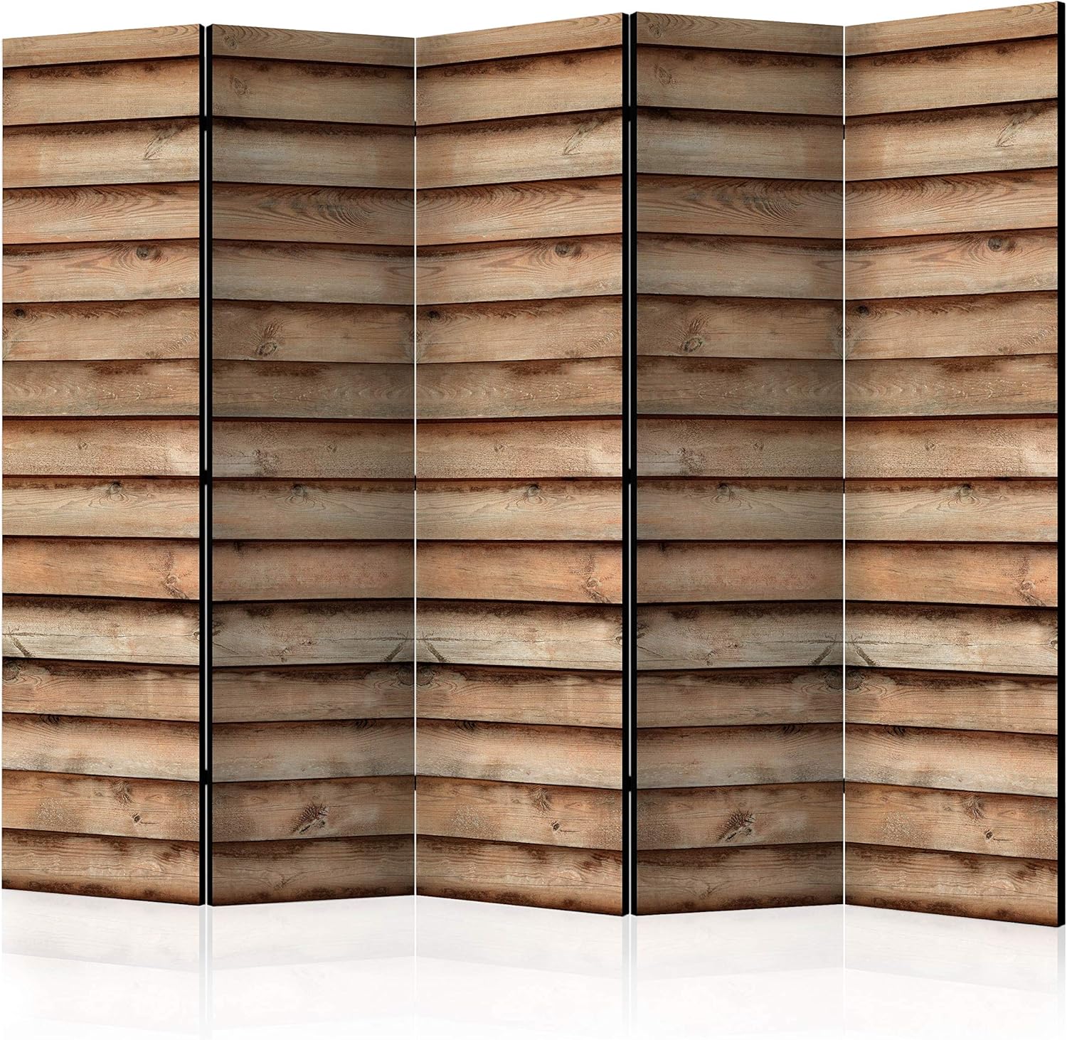 artgeist Acoustic Room Divider Faux Wood 90x68 in - Double-sided Folding Screen Print on Non-woven Canvas Acoustic Foam 5 Panel Home Office Boards f-C-0337-z-c