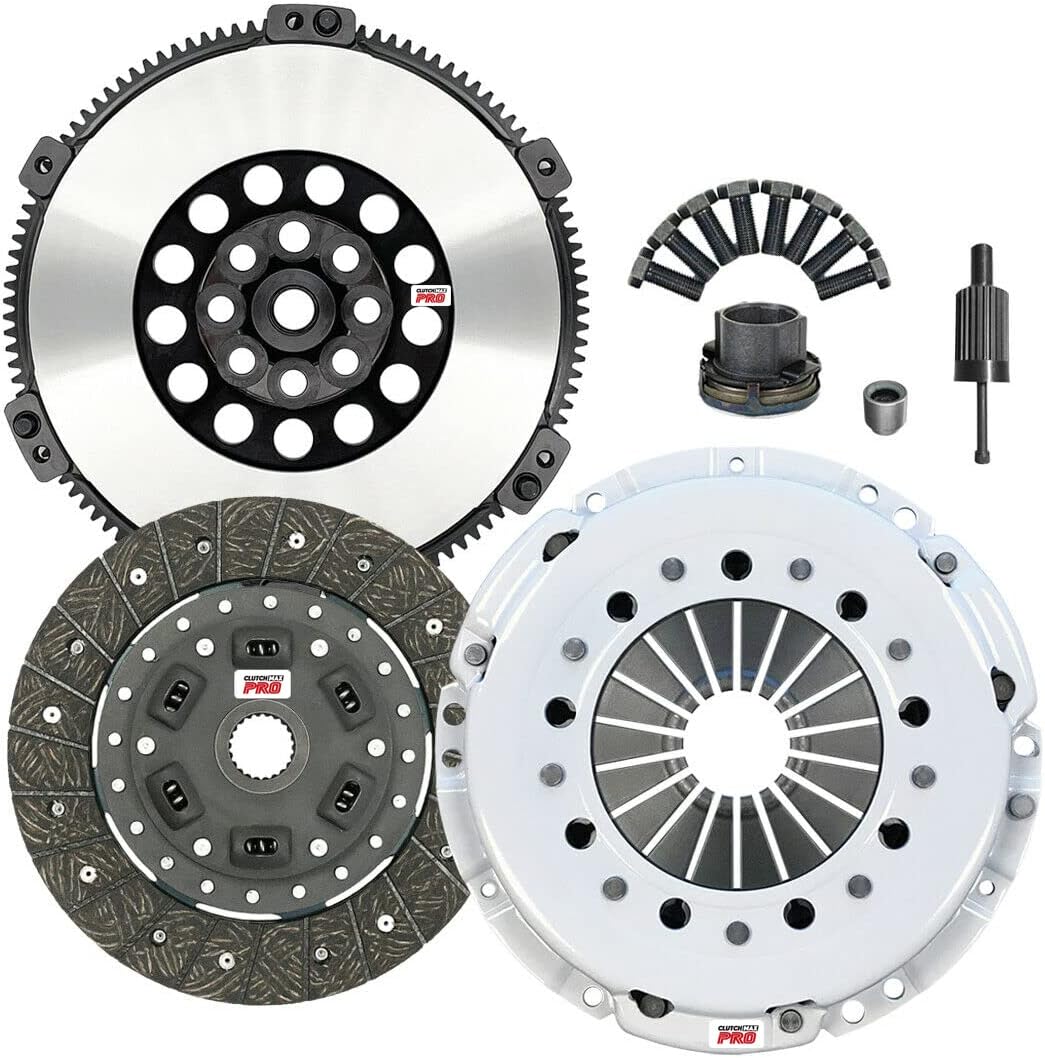 ClutchMaxPRO Performance Stage 1 Clutch Kit & Chromoly Flywheel Compatible with 2004 2005 BMW 325xi 330Ci 330i 530i X3 Z4 E46 E60 E83 E85 E86 M54 6-speed (CP03162HDLSF-ST1)
