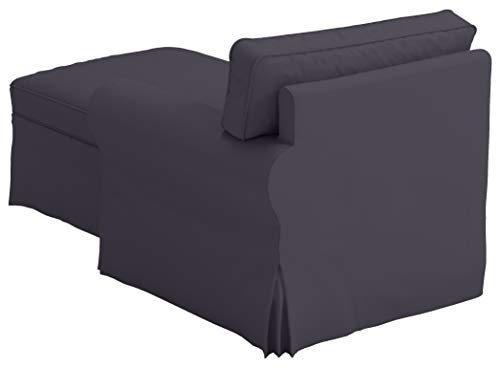 The Gray Ektorp Chaise with ARM Cover Replacement Is Custom Made Compatible for Ikea Ektorp Chaise Lounge with Arm Sofa Slipcover (ARM on Right)