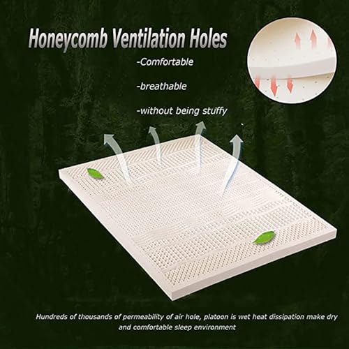 Natural Latex Mattresses Massage Single Double Hotel Mattress Family King Queen Twin Full Size - 2/3/4 Inch - Organic Cover Included,3in,180x190cm(71x75in)