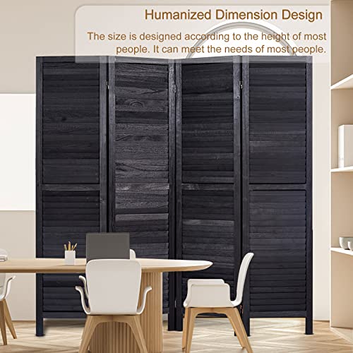 6 Panel Room Divider Wall, Wood Privacy Screen, Room Dividers and Folding Privacy Screens, 5.6Ft Tall 16