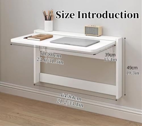 Space-Saving Wall-Mounted Folding Study Table with Storage Rack – Compact, Easy to Fold, and Strong Load-Bearing Capacity(Multi-Colored,21.2 * 19.3in)