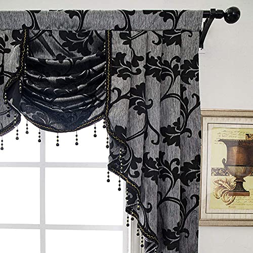 NAPEARL Swag Valance Curtain for Living Room Fancy Waterfall Valance kitchen Swag Curtains
